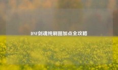 DNF剑魂纯刷图加点全攻略