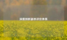 深度剖析副本评价体系