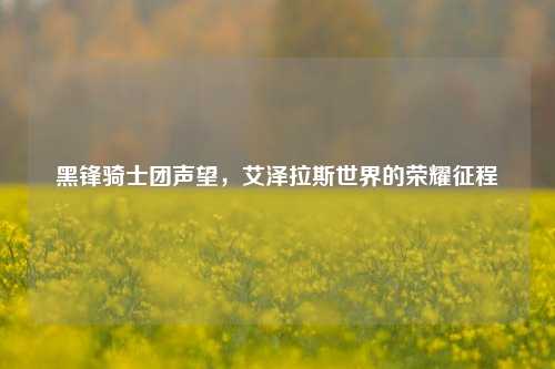 黑锋骑士团声望，艾泽拉斯世界的荣耀征程