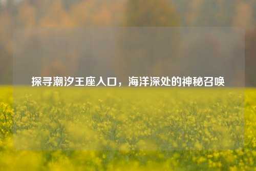 探寻潮汐王座入口，海洋深处的神秘召唤