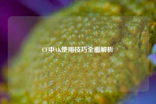 CF中AK使用技巧全面解析