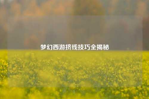 梦幻西游挤线技巧全揭秘