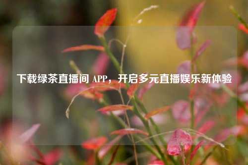 下载绿茶直播间 APP，开启多元直播娱乐新体验