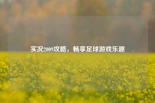 实况2009攻略，畅享足球游戏乐趣
