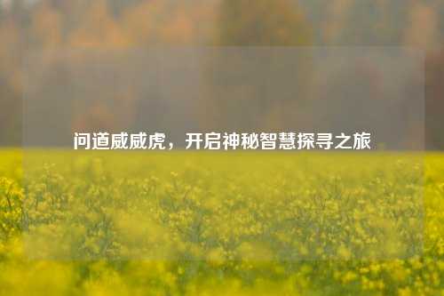 问道威威虎，开启神秘智慧探寻之旅